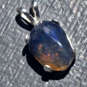 Elegant Black Opal Pendant